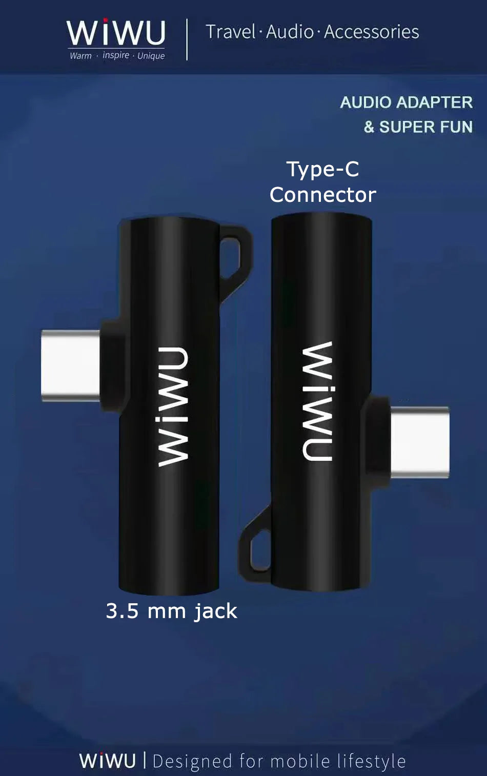 Wiwu St05 Type-C To 3.5 Audio Jack & Type-C Converter (Charging + Music) - Black (12 Month Warranty) - Tashqila Wiwu St05 Type-C To 3.5 Audio Jack & Type-C Converter (Charging + Music) - Black (12 Month Warranty) - Tashqila
